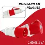 Tomada Sobrepor 3P+T 32A 6H Vermelho OMG-4206