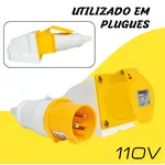 Tomada Sobrepor 2P+T 16A 4H Amarelo OMG-3004