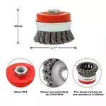 Escova Copo Trançada de Aço Carbono M14 Ômega