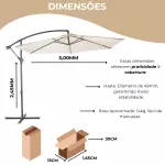 Ombrelone Lateral 3M para Piscina, Jardim e Área Gourmet
