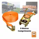 Kit Catraca + Cinta Amarração Carga 1,5T x 9 Metros x 50mm Rabicho J