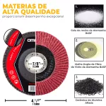 Kit com 10 Discos de Lixa Flap 4.1/2 para Lixadeira Ômega