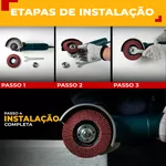 Kit com 10 Discos de Lixa Flap 4.1/2 para Lixadeira Ômega