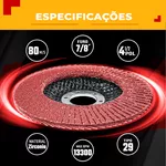 Kit com 10 Discos de Lixa Flap 4.1/2 para Lixadeira Ômega