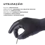 Kit 12 pares de Luva de poliuretano (PU) Preta G Omega