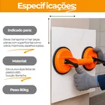 Kit 2 Ventosa Dupla Plástico 80kg Ômega