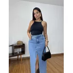 Saia Midi Jeans Tradicional 