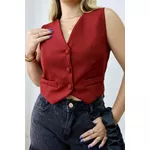 Colete Alfaiataria Feminino Cereja