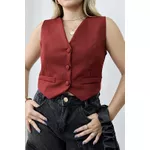 Colete Alfaiataria Feminino Cereja