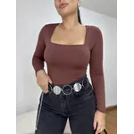 Body Feminino Poliamida Liz Marrom