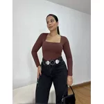 Body Feminino Poliamida Liz Marrom