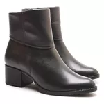 Bota/Coturno Feminina Kader Woman Couro Confort Preto