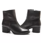 Bota/Coturno Feminina Kader Woman Couro Confort Preto