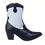 Bota Feminina Western Preta e Branca 23005