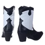 Bota Feminina Western Preta e Branca 23005