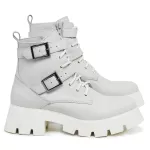 Bota Coturno FIvela e Cadarço 15020 Off White