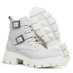 Bota Coturno FIvela e Cadarço 15020 Off White