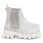 Bota Chelsea Feminina em Couro Off White 15025
