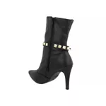 Bota Feminina Cano Médio Salto Fino Napa Preta 1793