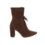 Bota Feminina Cano Médio Salto Grosso Camurça Chiva Cacau 1835