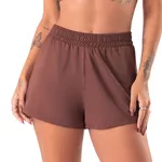 30589 - Short fitness duplo - Marrom