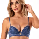 29359 - Conjunto Push Up. Calcinha fio. - Azul