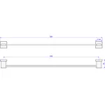 Porta toalha barra 60cm Deca Polo Black Noir