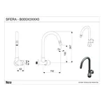 Torneira Roca Debba para parede de cozinha cromado B5A8594C0B