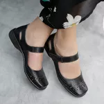 Sapatilha Feminina Boneca J.gean Em Couro Cor Preta Cod. Es0015