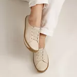 Sapatilha Tênis feminino em couro cor Ice ajuste elástico J.Gean Wave cod. FI0007