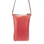 Bolsa artesanal feminina Tiracolo de Couro cor Coral J.Gean 
