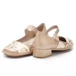 Sapato Boneca Salto Em Couro Deserto Dual Confort J.gean