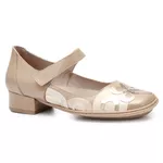 Sapato Boneca Salto Em Couro Deserto Dual Confort J.gean