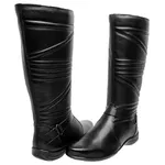 Bota Feminina Cano Médio Rasteira Couro Legitimo