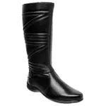 Bota Feminina Cano Médio Rasteira Couro Legitimo