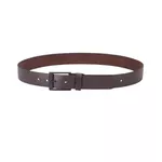 Cinto de Couro Soleta Marrom Fivela Metal Preto fosco