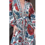 Vestido Longo Manga Francisca Estampado