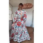 Vestido Longo Manga Francisca Estampado