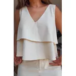 Conjunto Chiclé Regata E Short Básico Luiza Creme