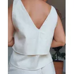 Conjunto Chiclé Regata E Short Básico Luiza Creme