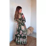 Vestido Longo Manga Floral Delhi Estampado