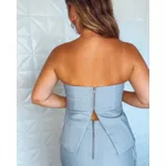 Blusa Tomara Que Caia Ester Chiclé Cinza 