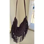 Bolsa Crochê Franja Marrom