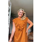 Vestido Vilma Chiclé Marrom