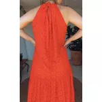 Vestido Laise Flor Chiclé Vermelha