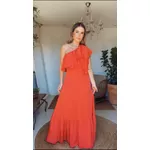 Vestido Ombro Só Monica Chiclé Vermelha