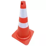 Cone Refletivo Pvc Semi Flexível Laranja e Branco 75cm 700.00291 Plastcor