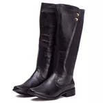 Bota Montaria Feminina Em Couro Legitimo Preto