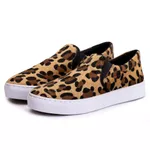Tênis Slip On Feminino Casual Calce Fácil Confortável - Onça
