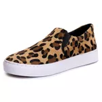 Tênis Slip On Feminino Casual Calce Fácil Confortável - Onça